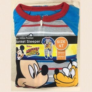 Mickey Mouse and Pluto, 4T Roadsters Racers, Footed Blanket Sleeper Pajamas